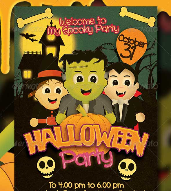 Kids Halloween Party Flyer
 45 Best Halloween PSD Party Flyer Templates 2016