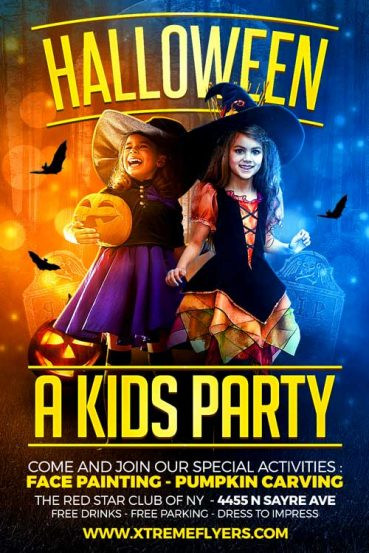 Kids Halloween Party Flyer
 XtremeFlyers Download the best free and Premium PSD