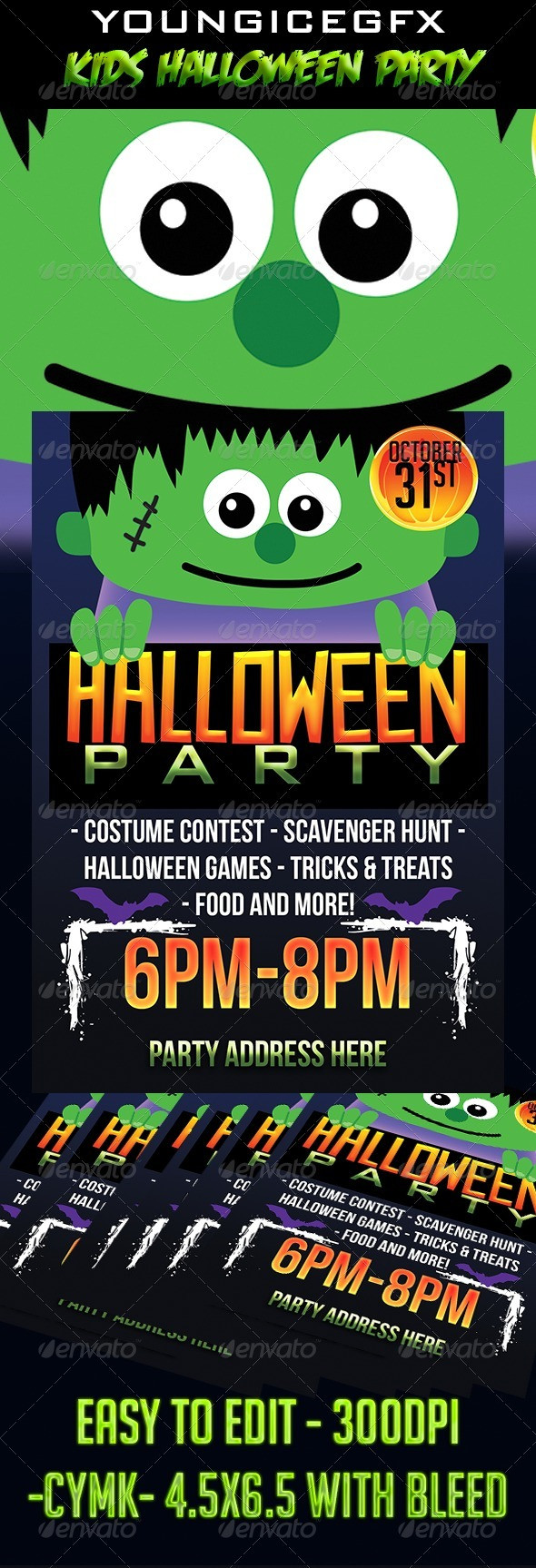 Kids Halloween Party Flyer
 Kids Halloween Party Flyer Template