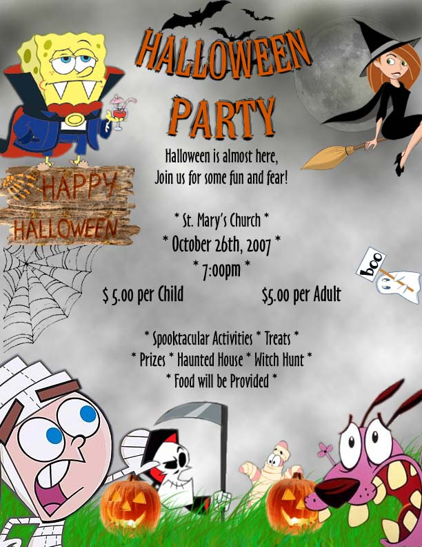 Kids Halloween Party Flyer
 Strait is the gate narrow is the way Halloween