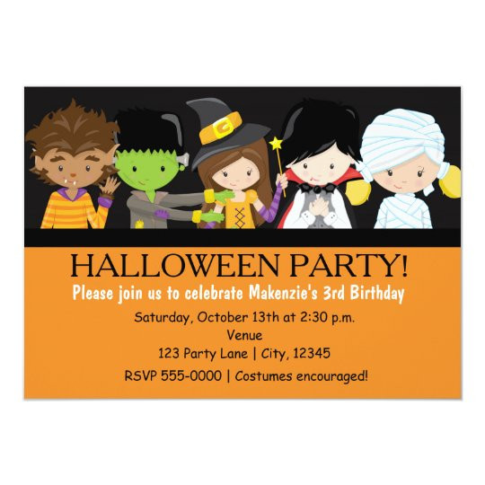 Kids Halloween Party Invites
 Kids Halloween Costume Birthday Party Invitation