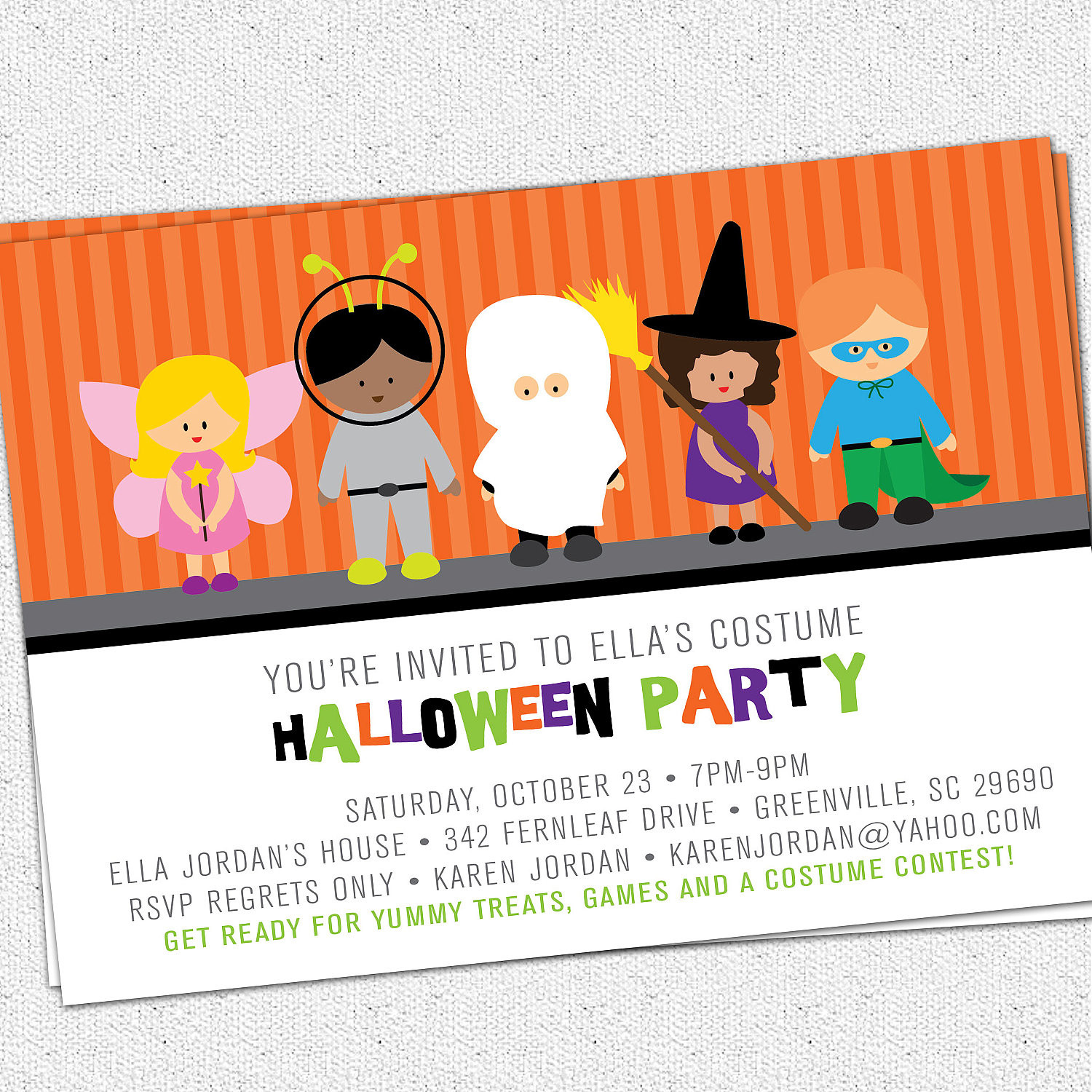 Kids Halloween Party Invites
 Printable Halloween Invitation Birthday Party Costume Kids