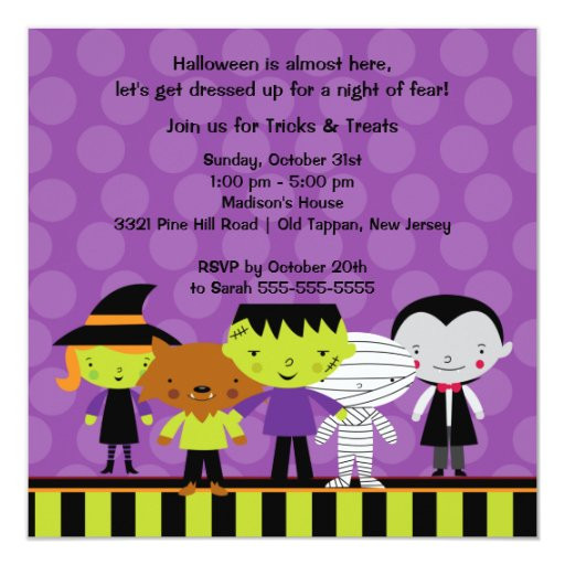 Kids Halloween Party Invites
 Cute Kids Halloween Costume Party Invitation