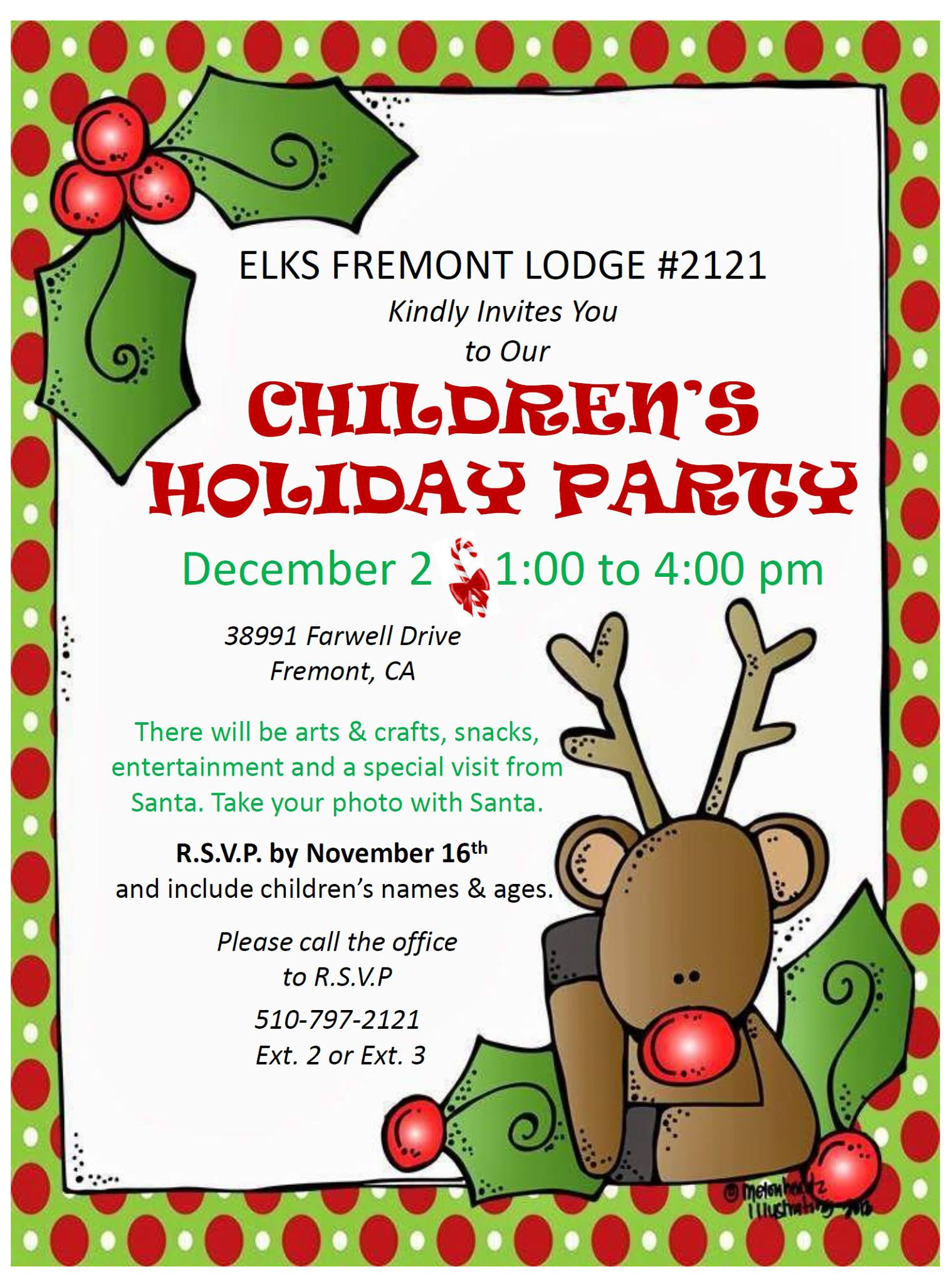 Kids Holiday Party
 Elks Children s Holiday Party Fremont Elks Lodge 2121