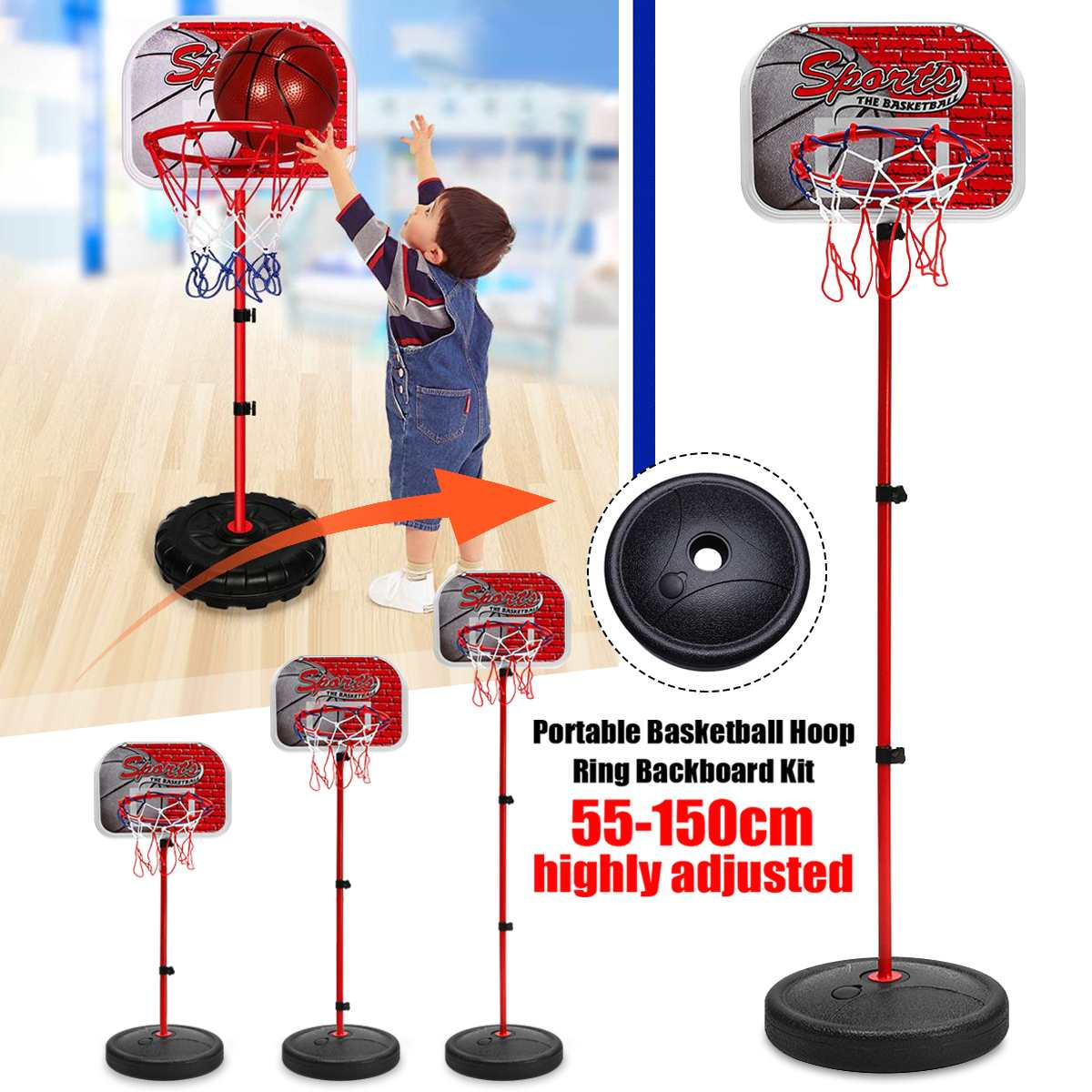 Kids Indoor Basketball
 Adjustable Height Children Hanging Basketball Stand Indoor
