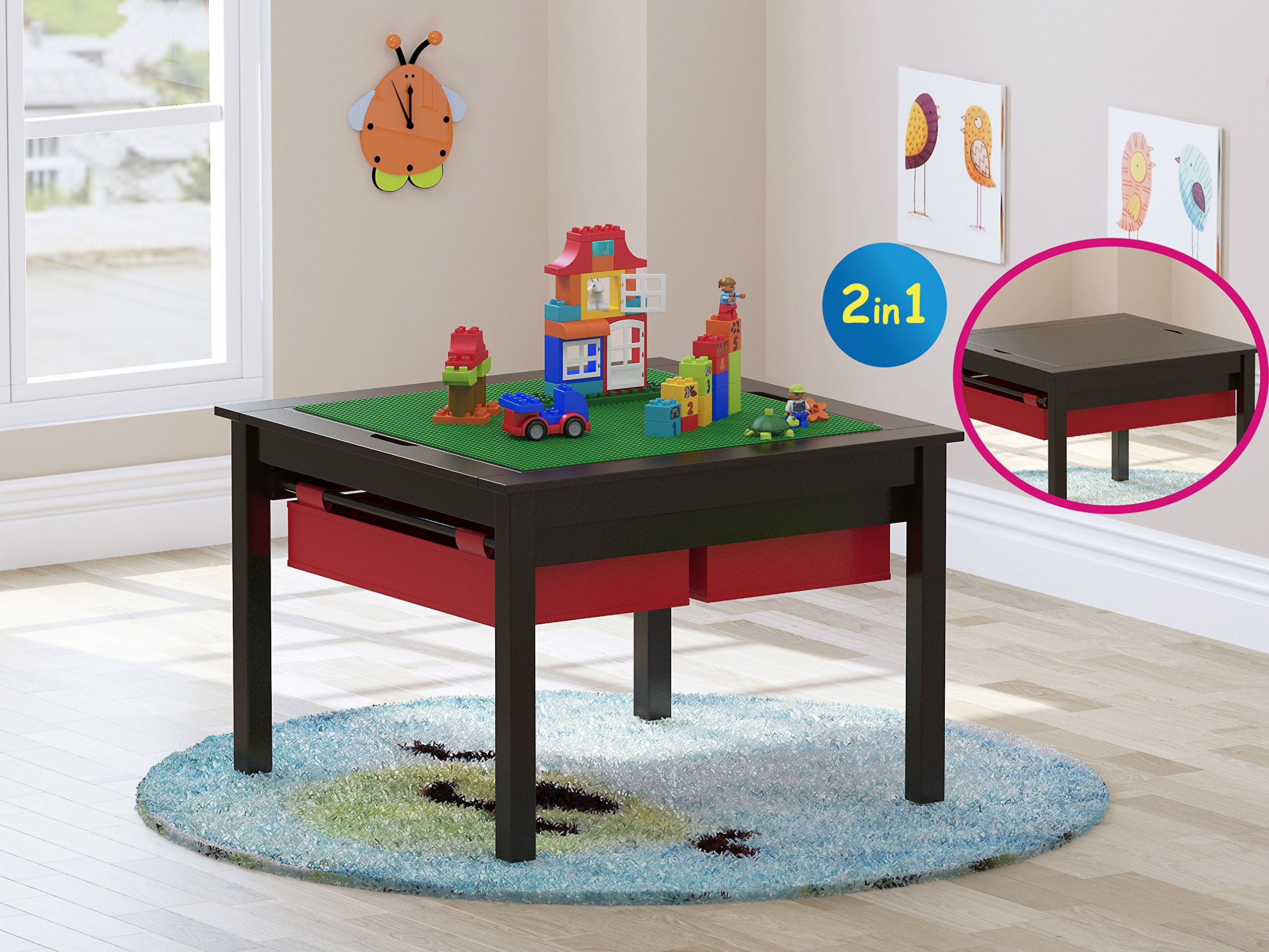 Kids Lego Table
 UTEX 2 In 1 Kids Construction Play Lego Table with Storage