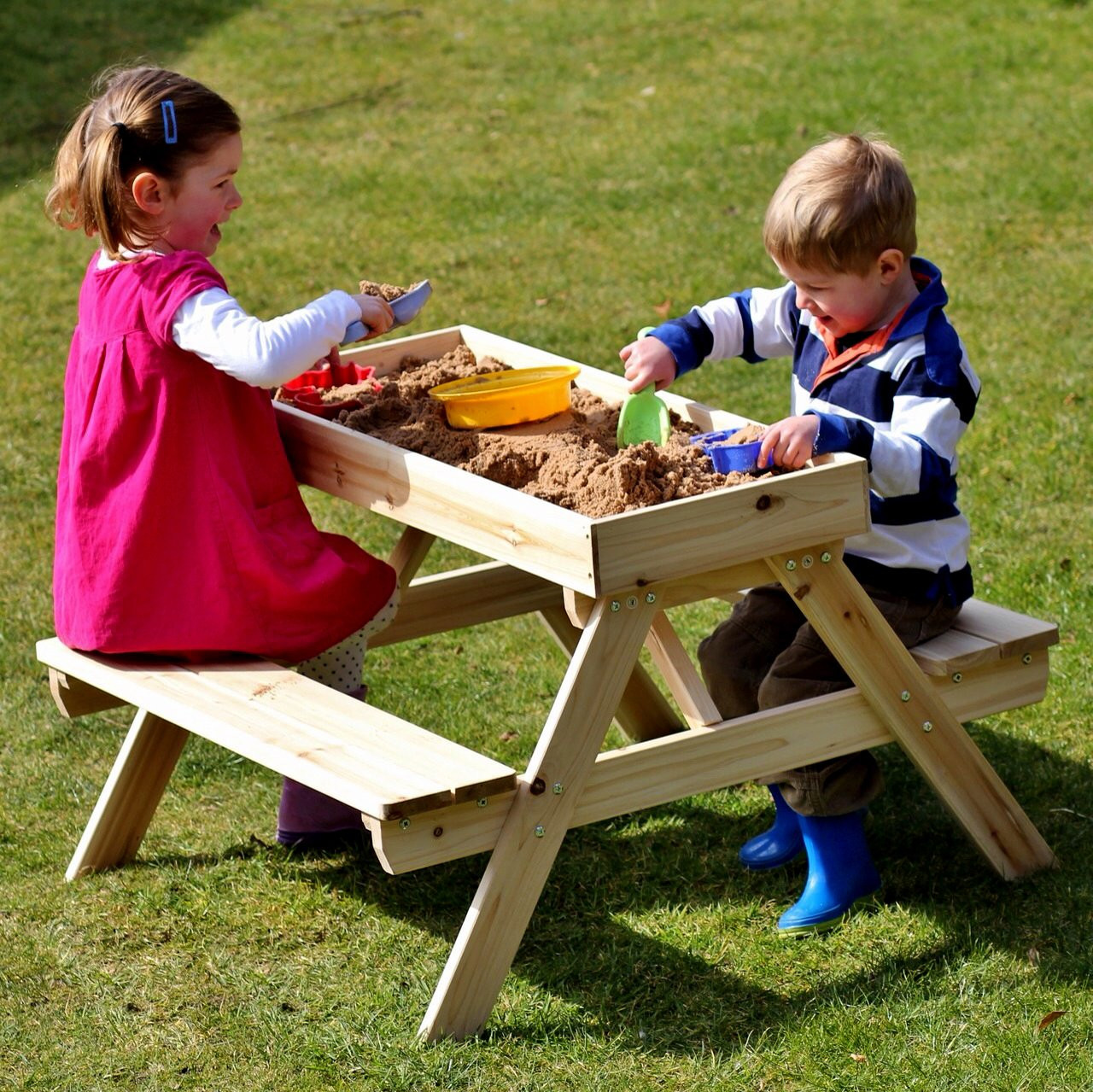 Kids Outside Table
 Outdoor Kids Wooden Picnic Table & Sandpit Well Made