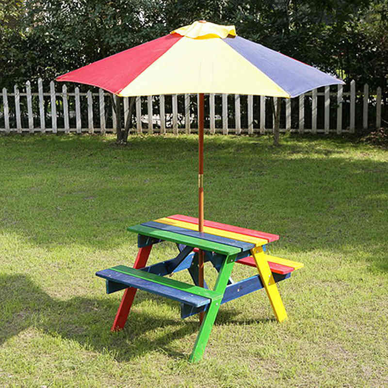 Kids Outside Table
 Kids Picnic Bench with Parasol