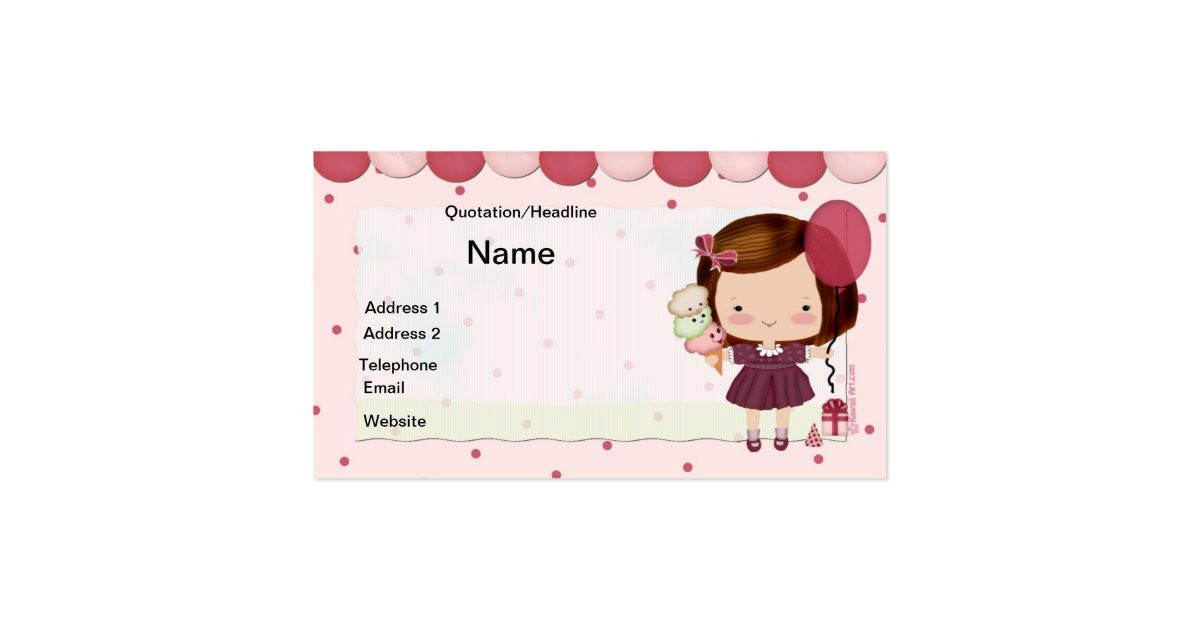Kids Party Business
 Kids Party Business Card