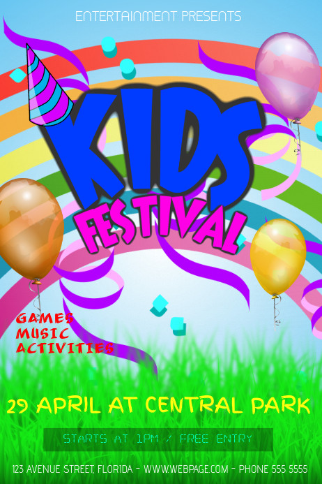 Kids Party Flyer
 kids birthday party festival event flyer template