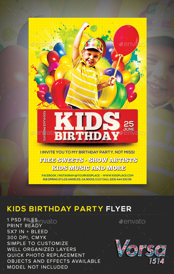 Kids Party Flyer
 Birthday Kids Party Flyer by VORSA