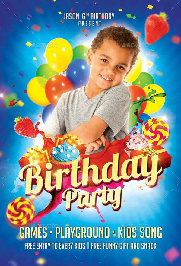 Kids Party Flyer
 Kids Birthday Party Flyer by EyestetixStudio
