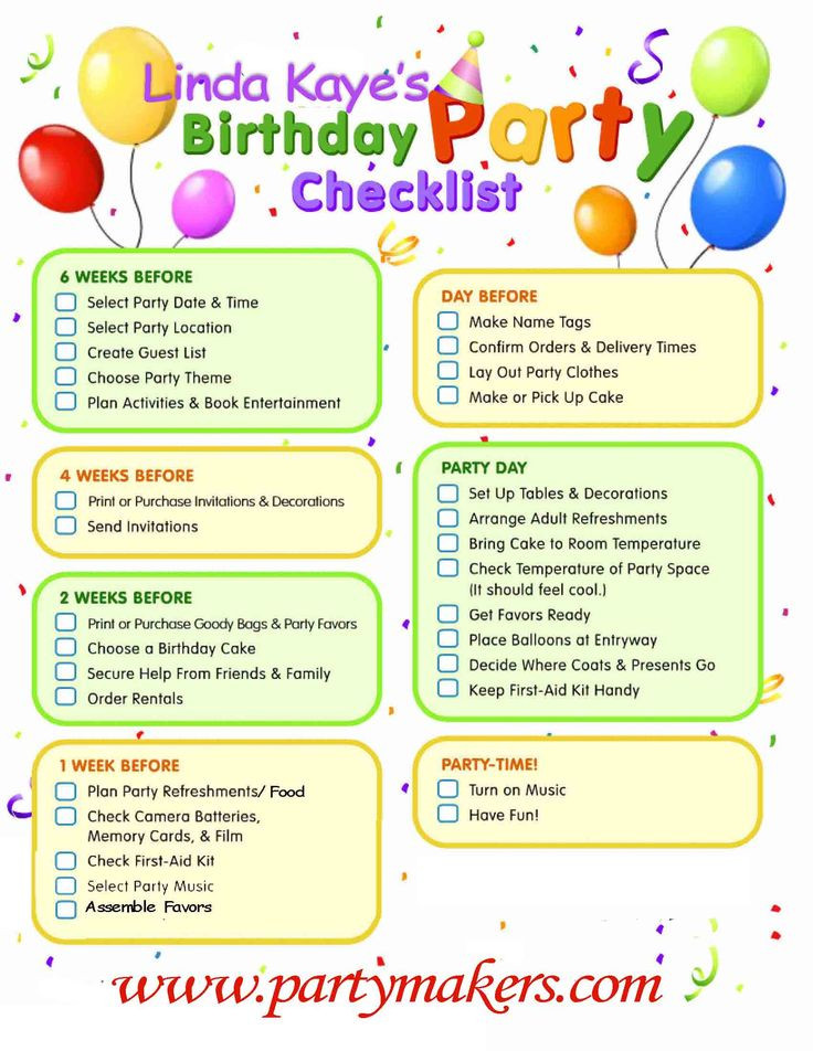 Kids Party Food List
 18 best Party Planning Checklists images on Pinterest