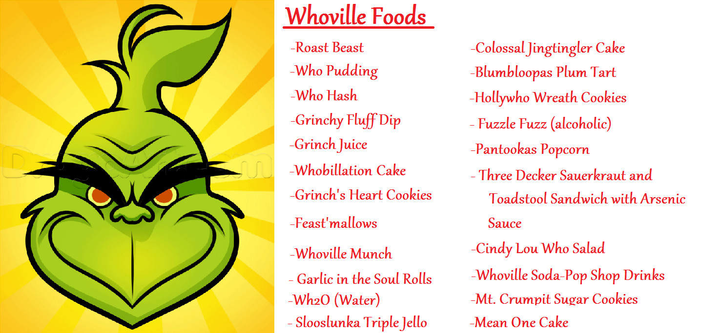 Kids Party Food List
 New List of The Grinch Party Foods