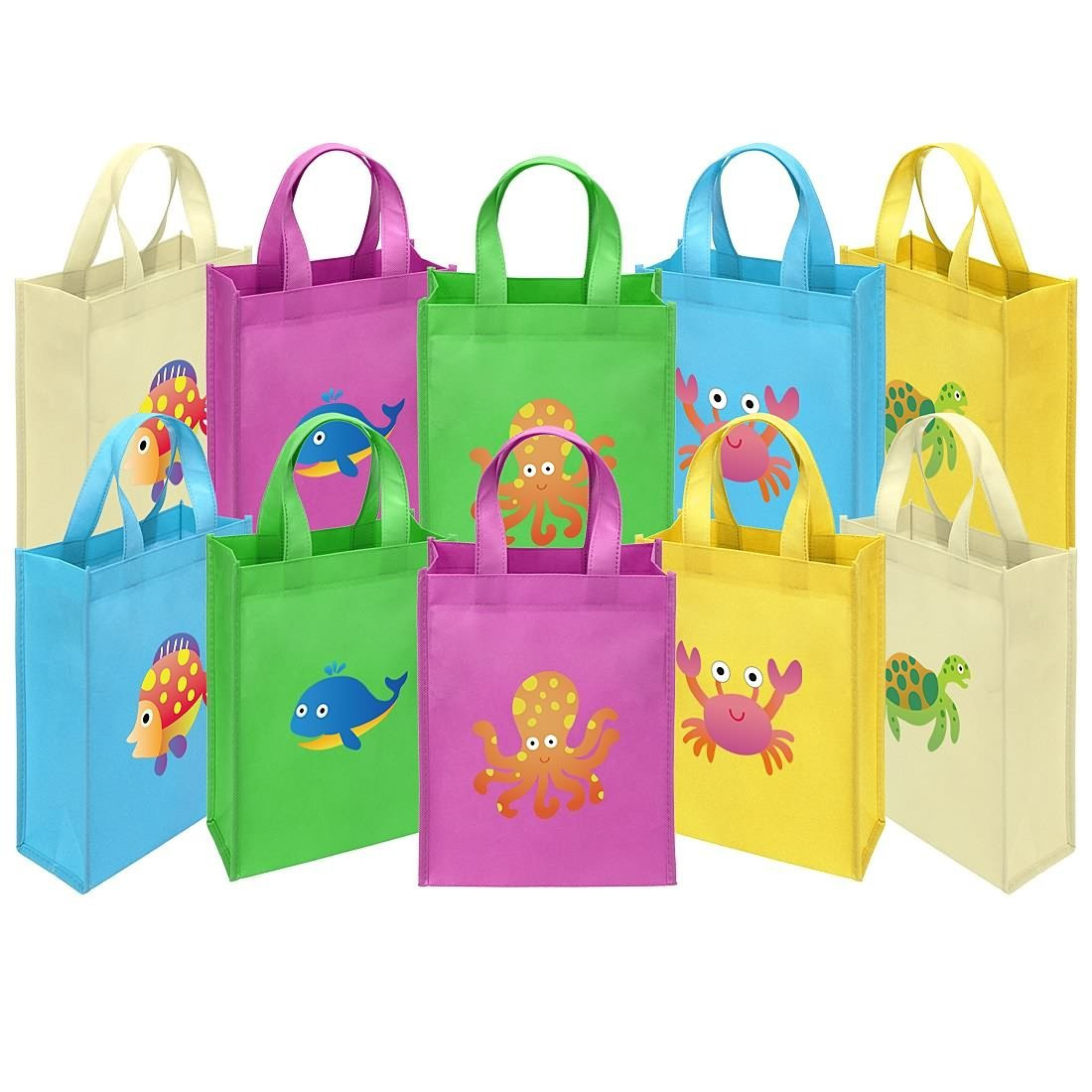 Kids Party Goodie Bags
 Ava & Kings 10 Pack Reusable Party Favor Kids Goo Bags