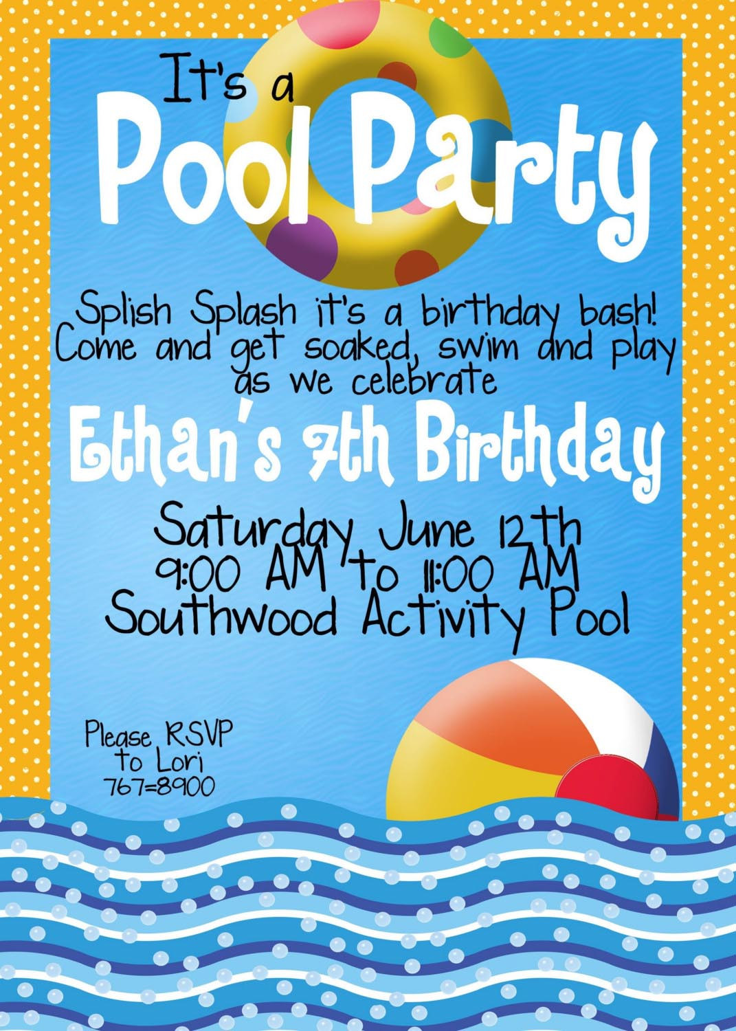 Kids Party Invitation Wording
 The Perfect Kids Pool Party