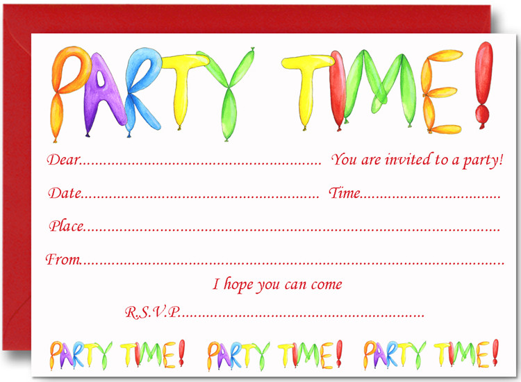 Kids Party Invitation Wording
 FREE Birthday Party Invites for Kids – FREE Printable