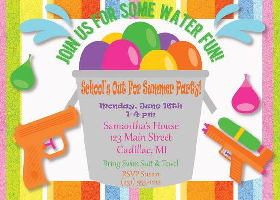 Kids Party Invitation Wording
 Kids Party Invitation Kids Summer Party Invitation Kids