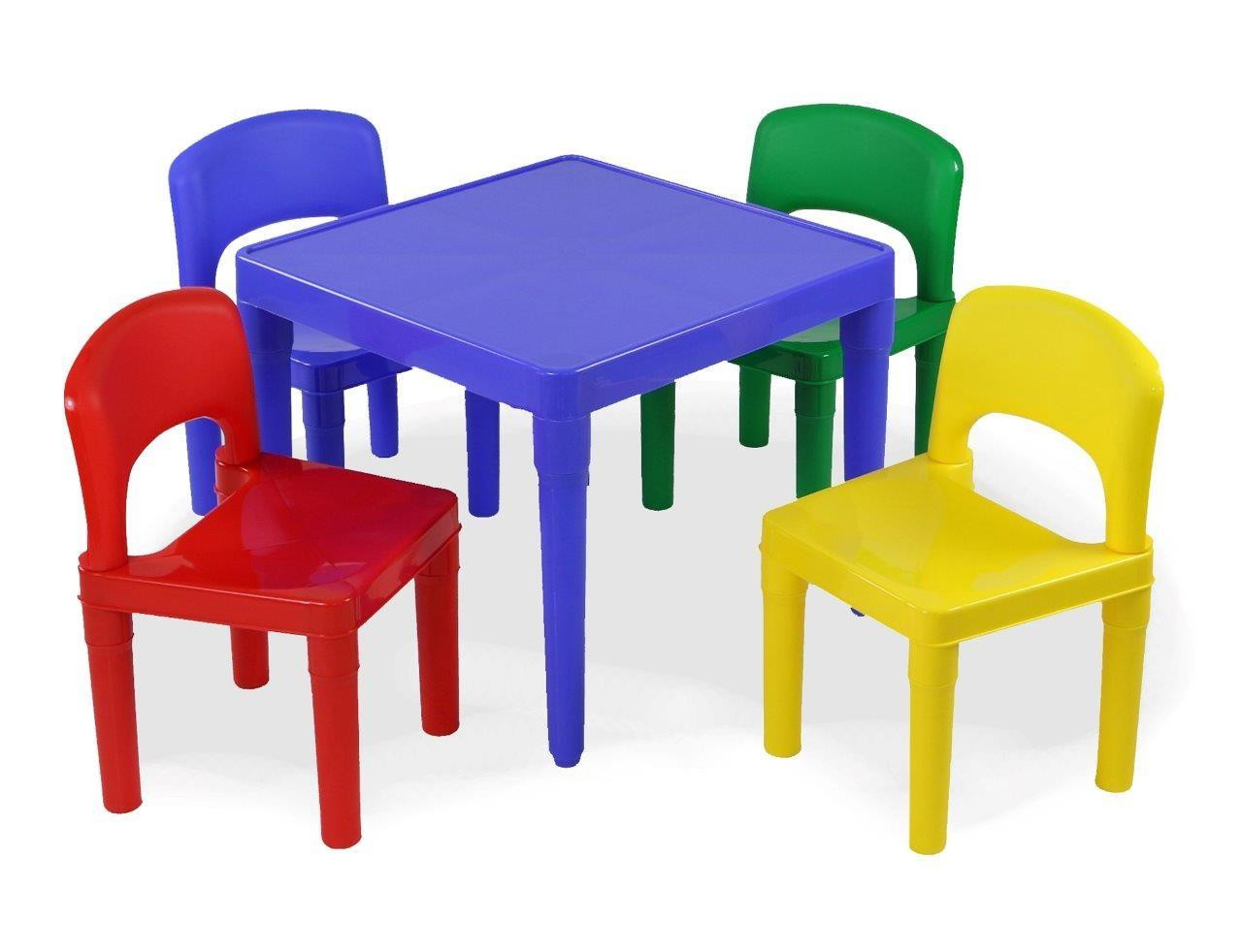 Kids Plastic Table And Chairs
 Amazon Tot Tutors Kids Plastic Table and 4 Chairs Set