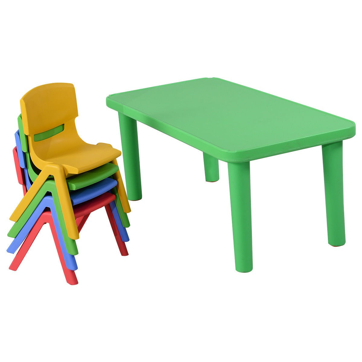 Kids Plastic Table And Chairs
 Fun Kids Plastic Table and 4 Chairs Set Colorful Play