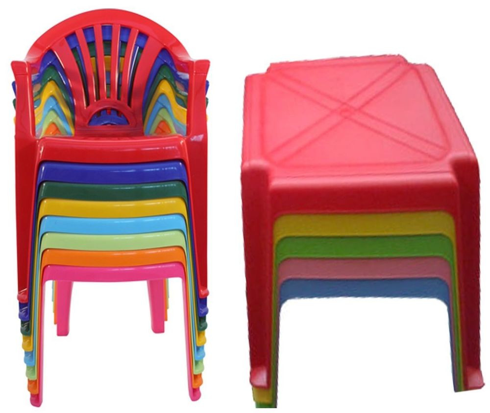 Kids Plastic Table And Chairs
 Strong Children Kids Plastic Table and Chairs Nursery Set