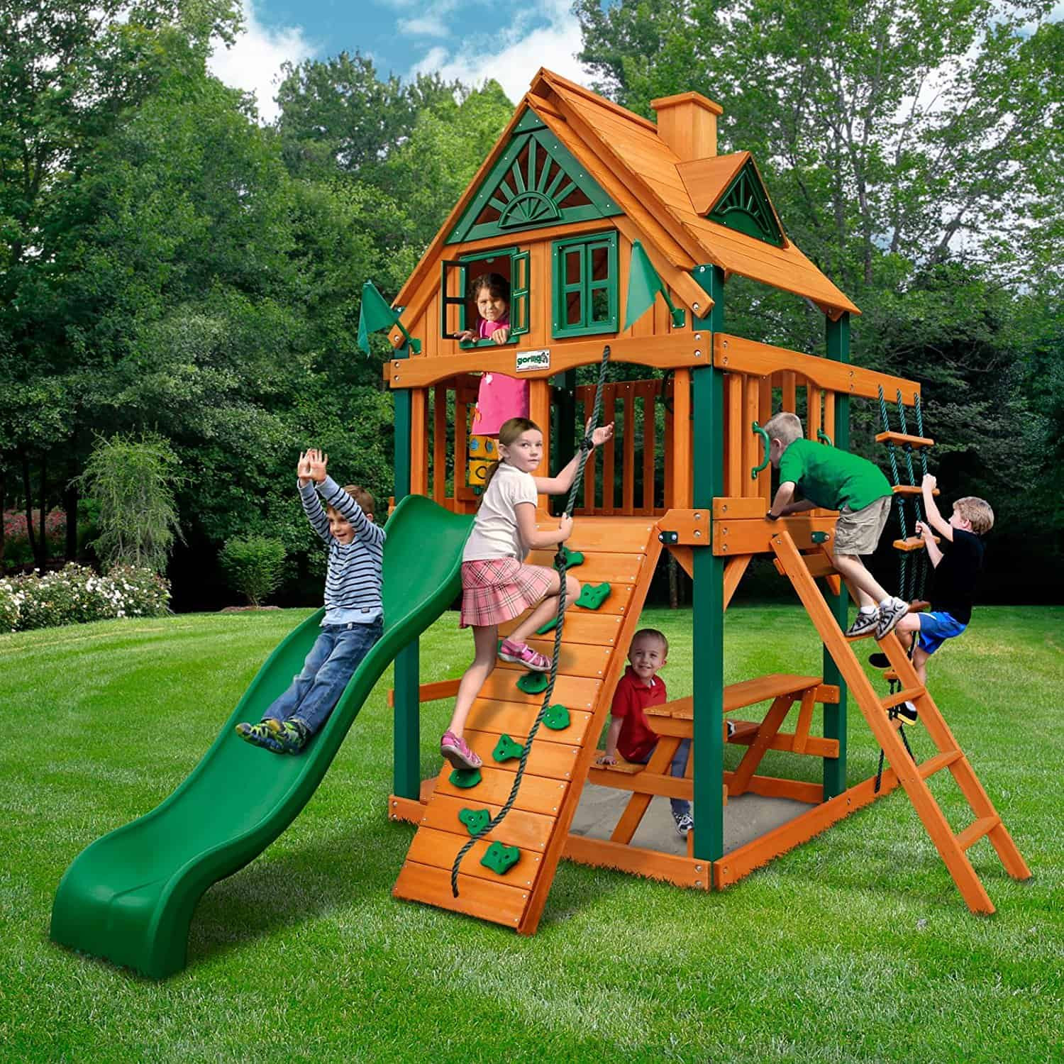 Kids Play House Swing Set
 Swing Sets for Small Yards The Backyard Site