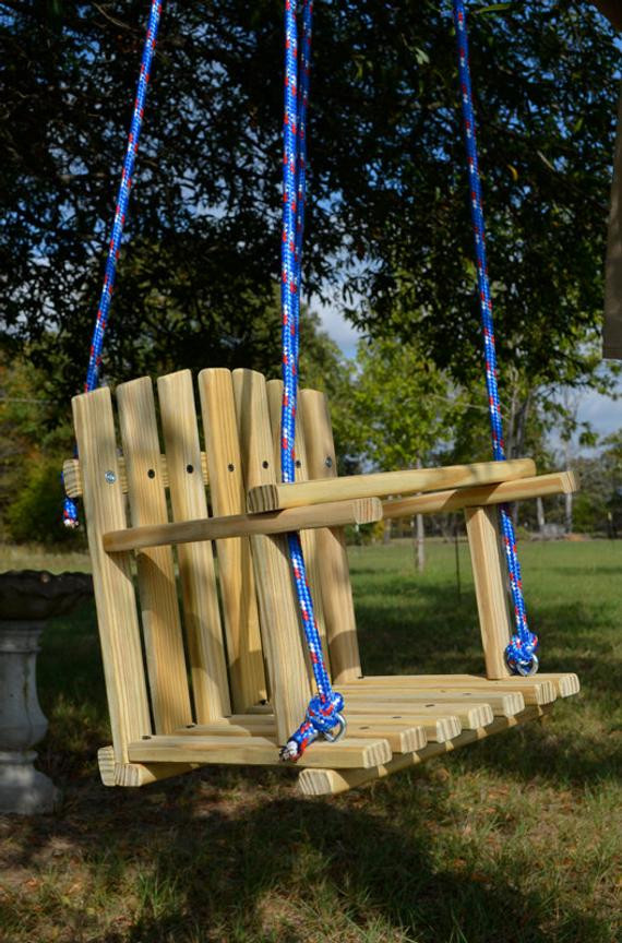 Kids Porch Swings
 Kids Wooden Swing Backyard Outdoor Toys by HiddenCreekCrafts
