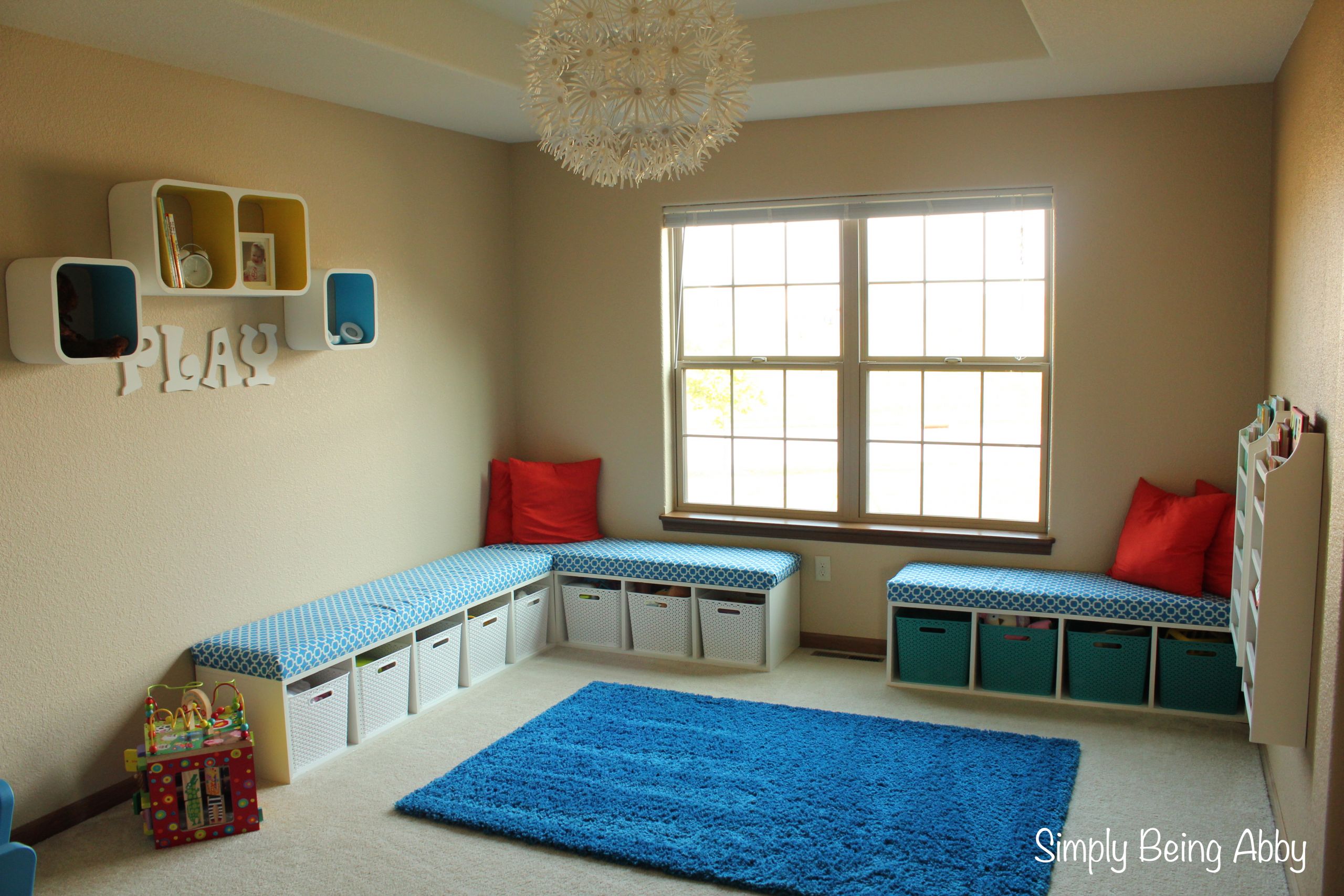 Kids Room Bench
 Playroom Update – Simply Being Abby