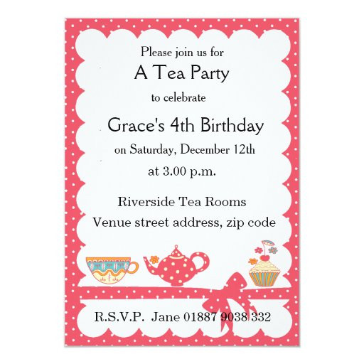 Kids Tea Party Invitations
 Pretty Kids Tea Party Invitation