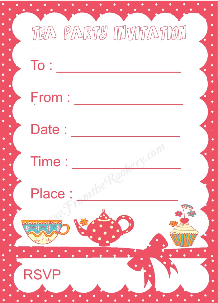 Kids Tea Party Invitations
 Kids Tea Party Invitation