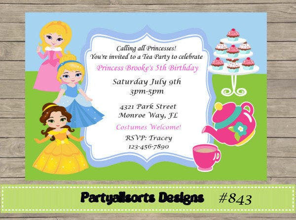 Kids Tea Party Invitations
 8 Kids Party Invitations JPG PSD Vector EPS AI