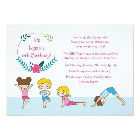 Kids Yoga Party
 Children s Yoga Party Invitation