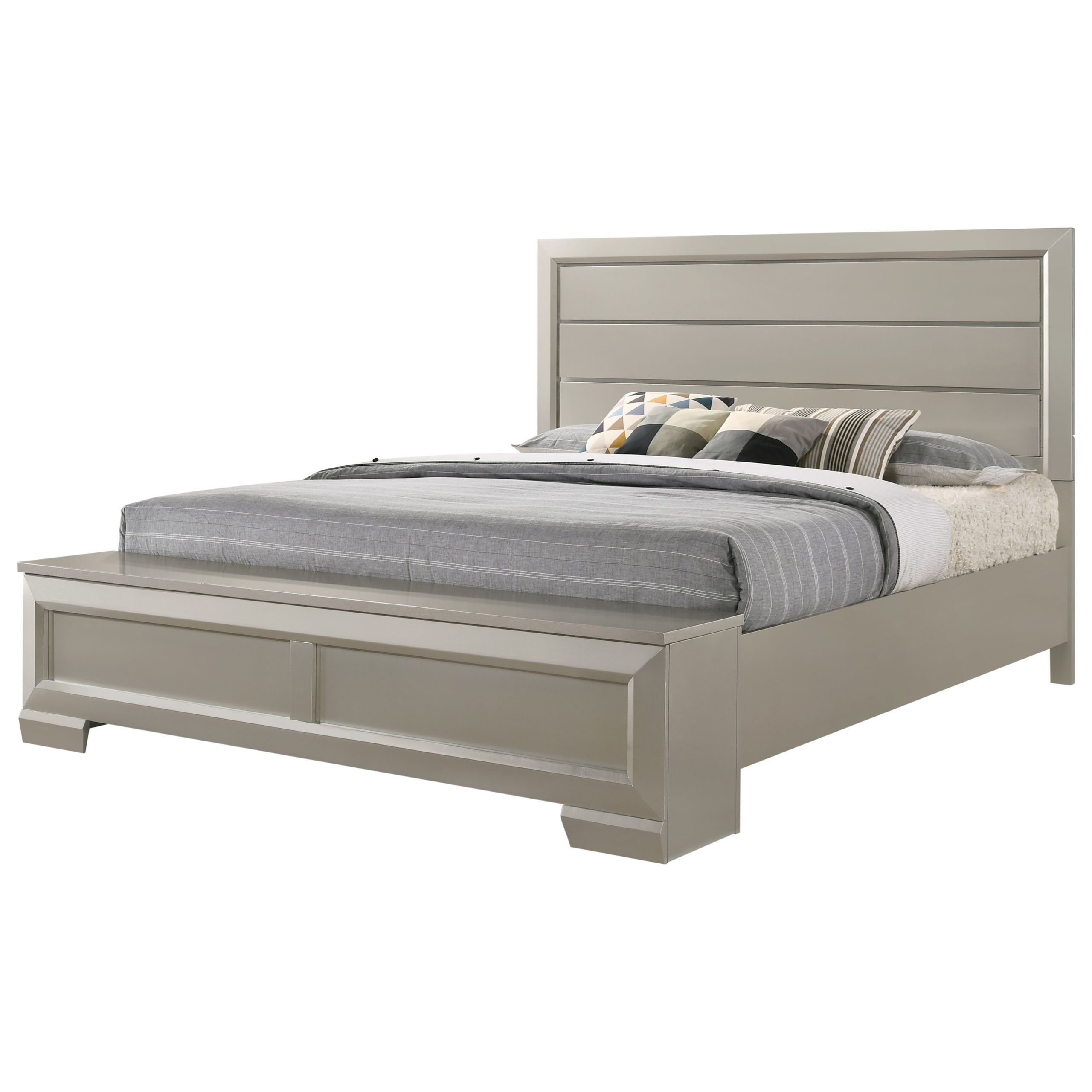 King Size Bed Storage Bench
 Crown Mark Furniture Paloma Contemporary King Storage Bed