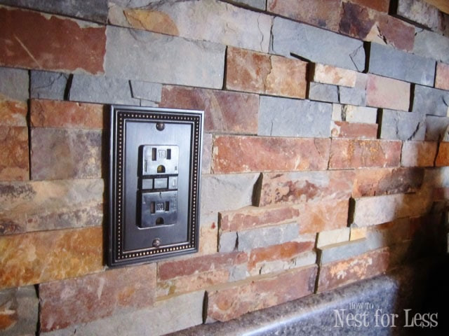 Kitchen Backsplash Outlets
 Stone Kitchen Backsplash How to Nest for Less™