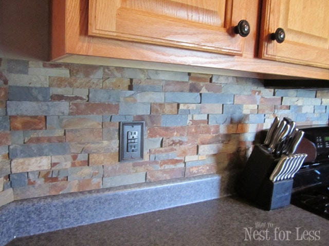 Kitchen Backsplash Outlets
 Stone Kitchen Backsplash How to Nest for Less™