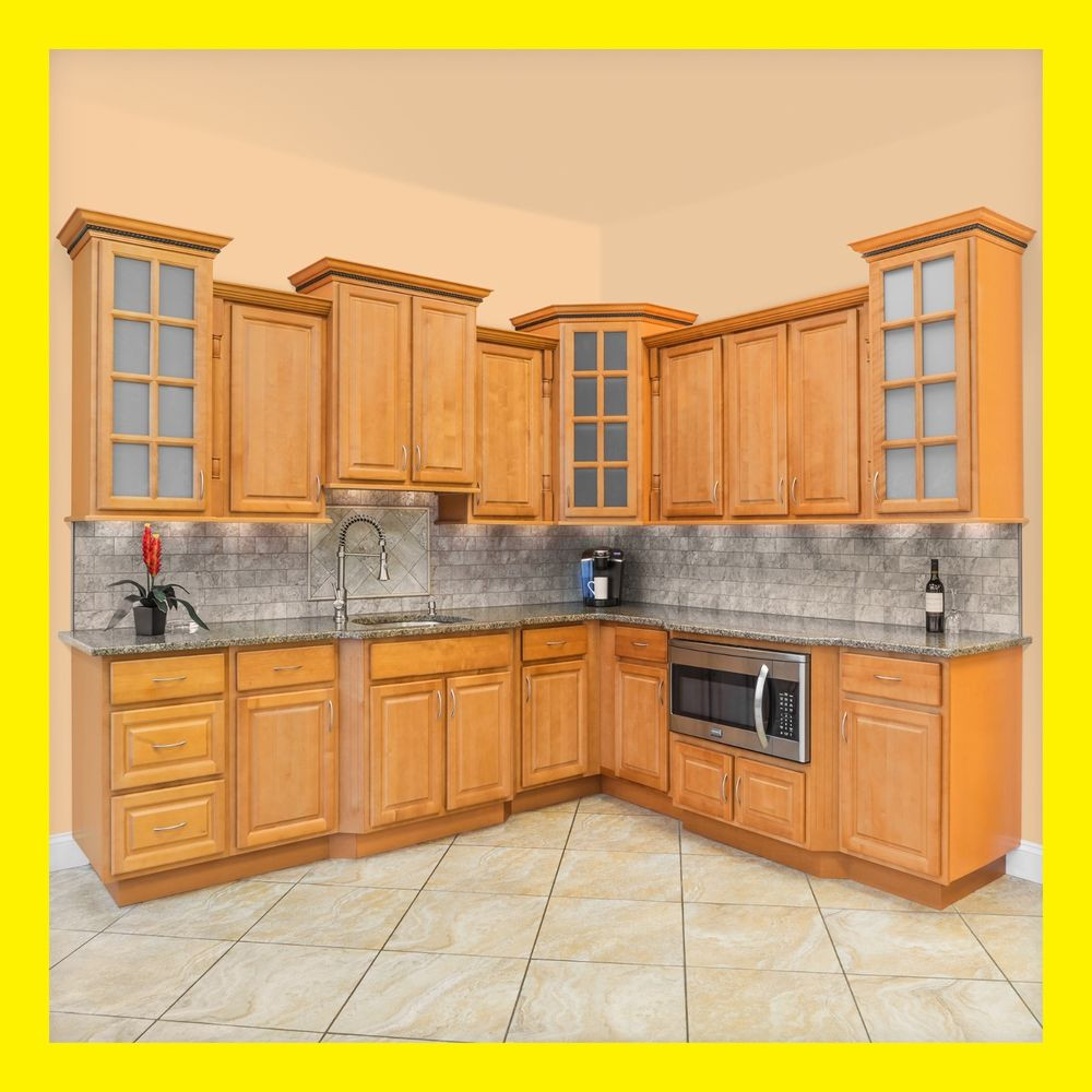 Kitchen Cabinet Sales
 Richmond All Wood Kitchen Cabinets Honey Stained Maple