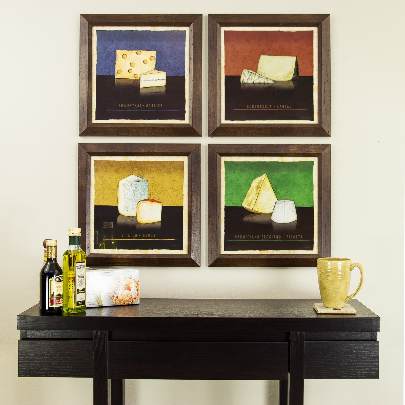 Kitchen Framed Wall Art
 European Cheese Collection 12x12 Framed Kitchen Wall Art