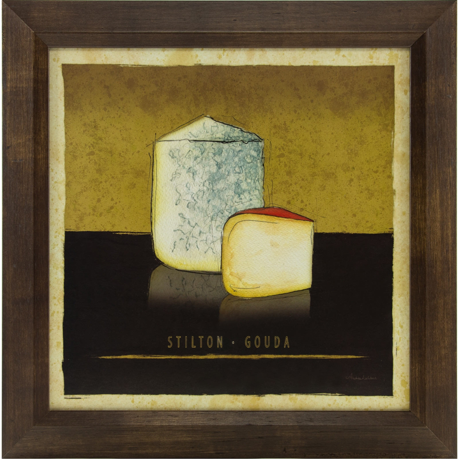 Kitchen Framed Wall Art
 European Cheese Collection 12x12 Framed Kitchen Wall Art