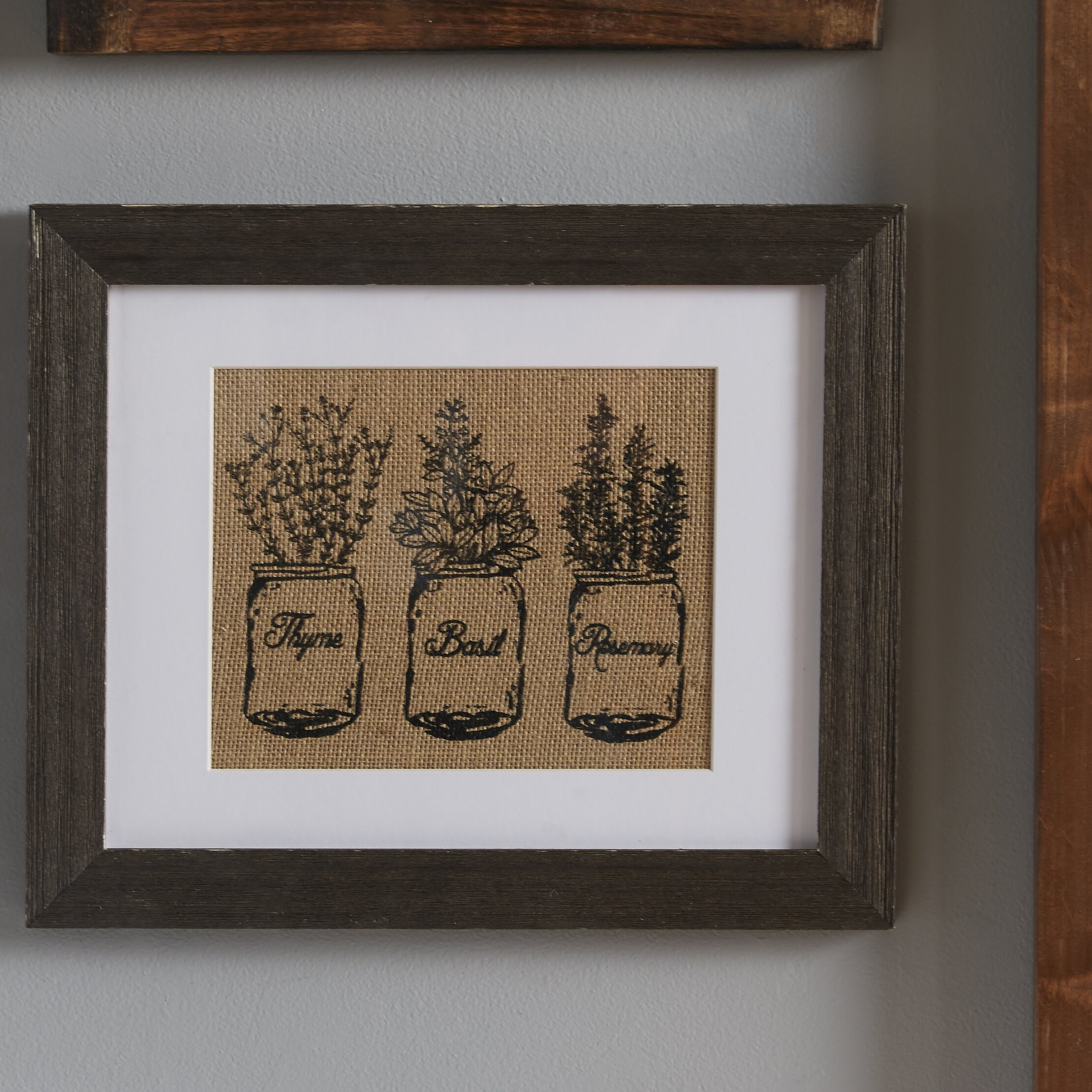 Kitchen Framed Wall Art
 Fiber & Water Ball Jar of Kitchen Herbs Framed Graphic