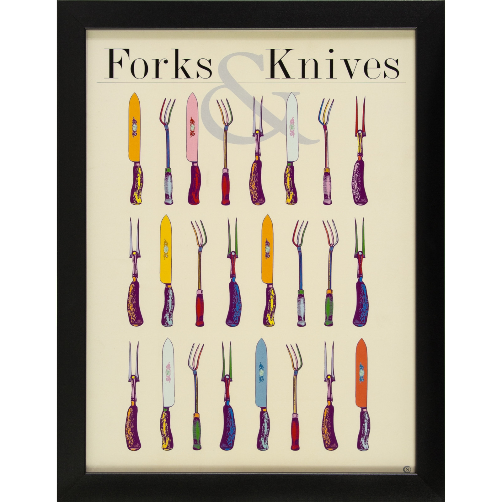 Kitchen Framed Wall Art
 Flatware Framed Retro Kitchen Wall Art Set