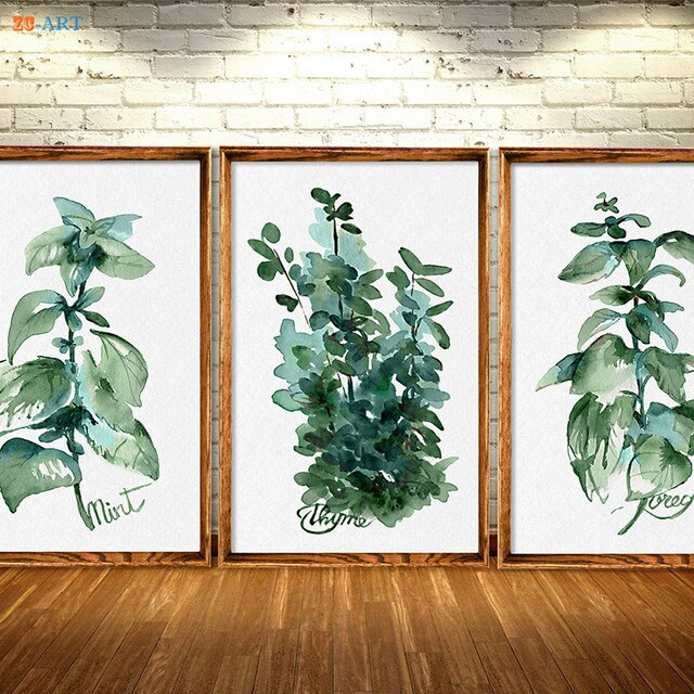 Kitchen Framed Wall Art
 Framed Canvas Painting Kitchen Herbs Prints Kitchen Art