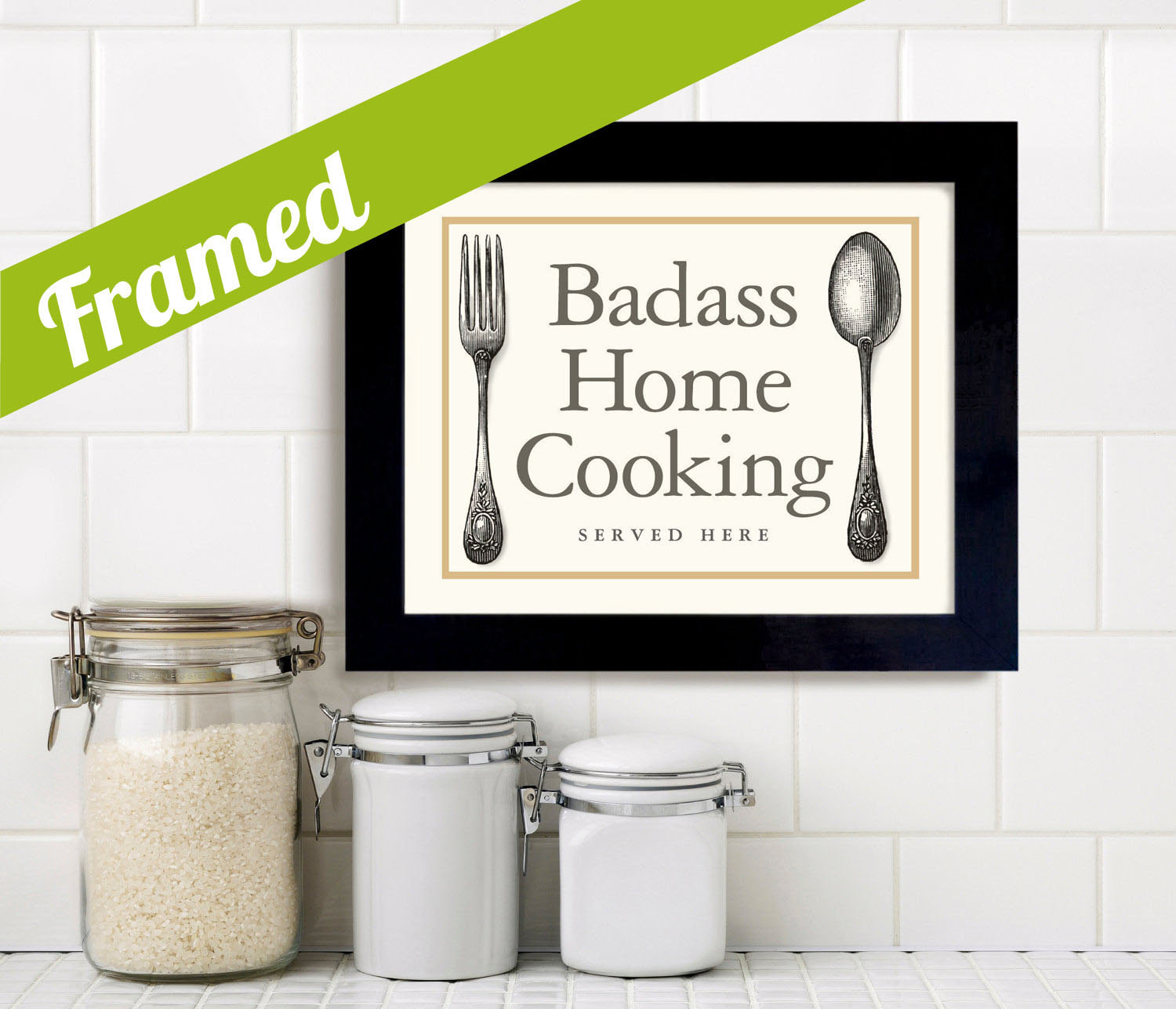 Kitchen Framed Wall Art
 Kitchen Art Wall Decor Home Cooking Quote Framed Art Print Fun