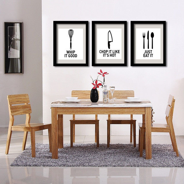 Kitchen Framed Wall Art
 P32 eat well wall art print poster for kitchen decor