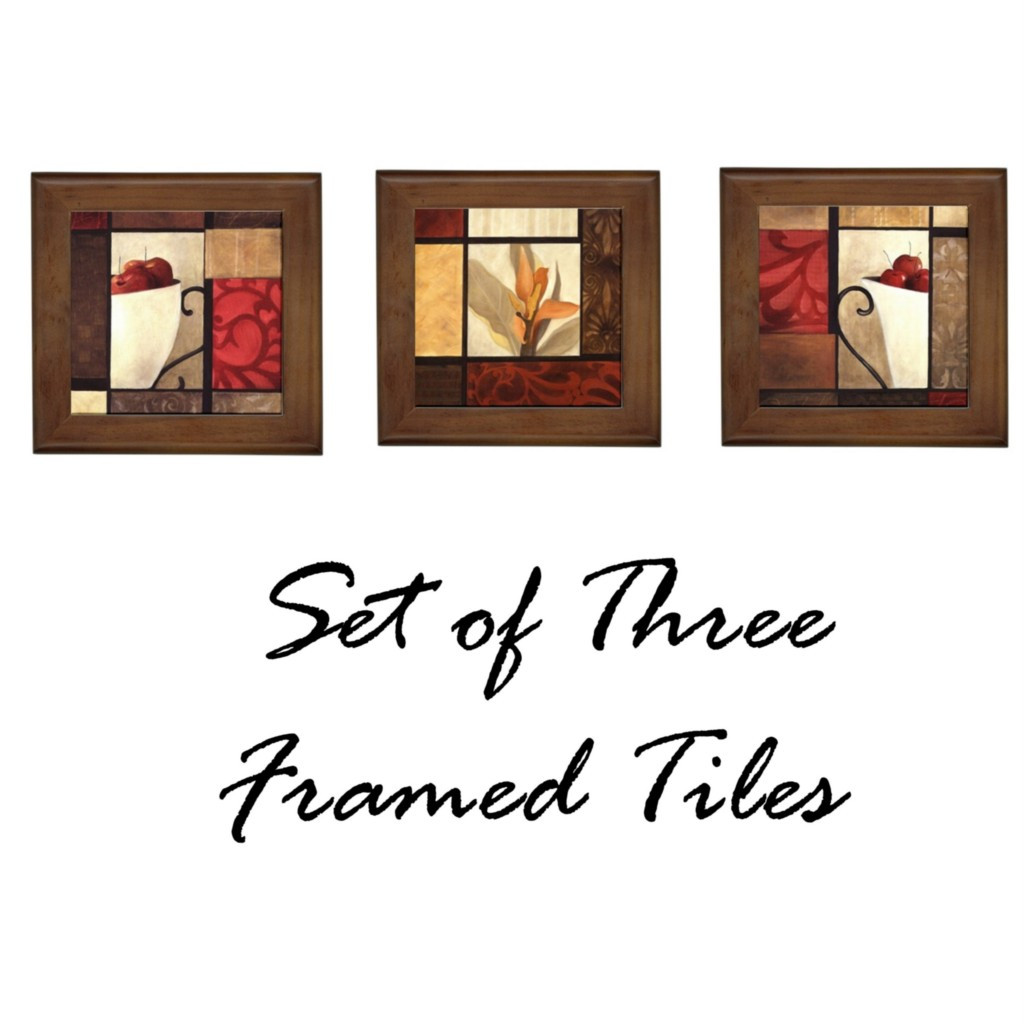 Kitchen Framed Wall Art
 SET OF 3 MODERN ART KITCHEN FRAMED TILE HOME WALL DECOR