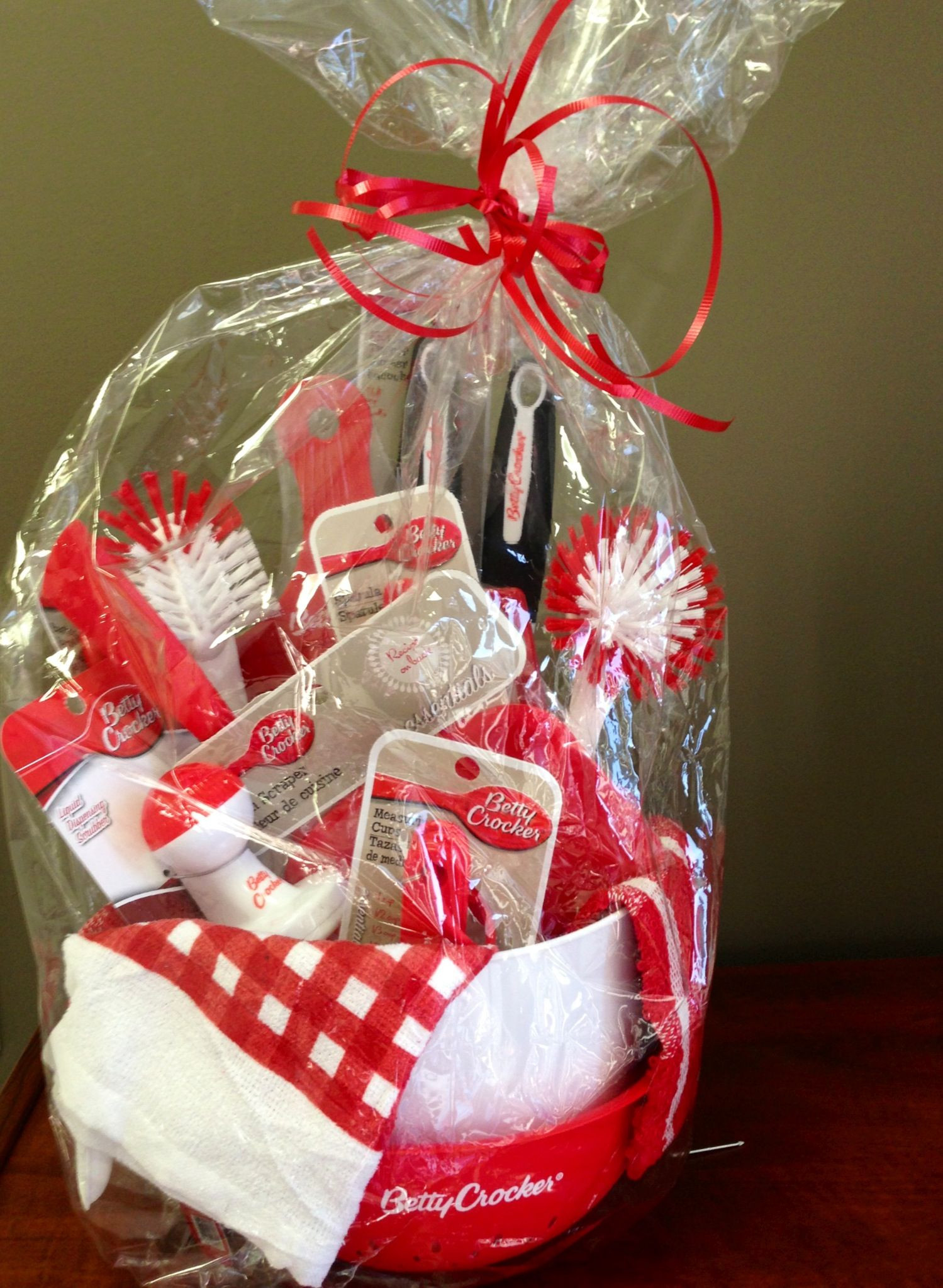 Kitchen Gift Basket Ideas
 Kitchen Gift basket from the Dollar Tree Good for showers