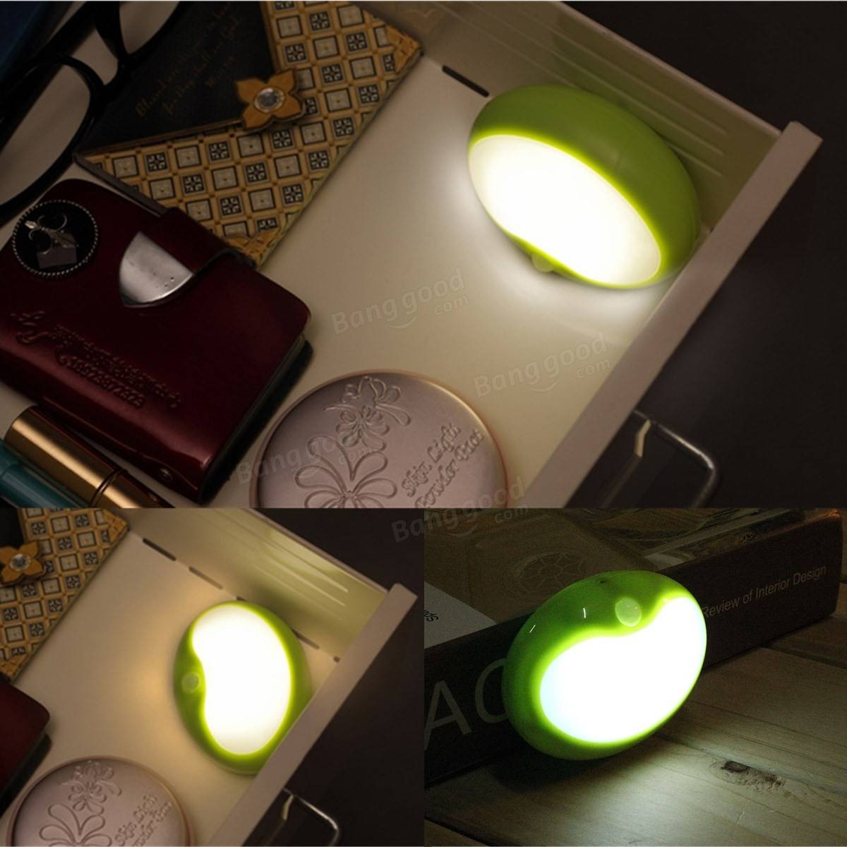 Kitchen Night Light
 4 5V Battery Powered Green LED Sensor Cabinet Night Light