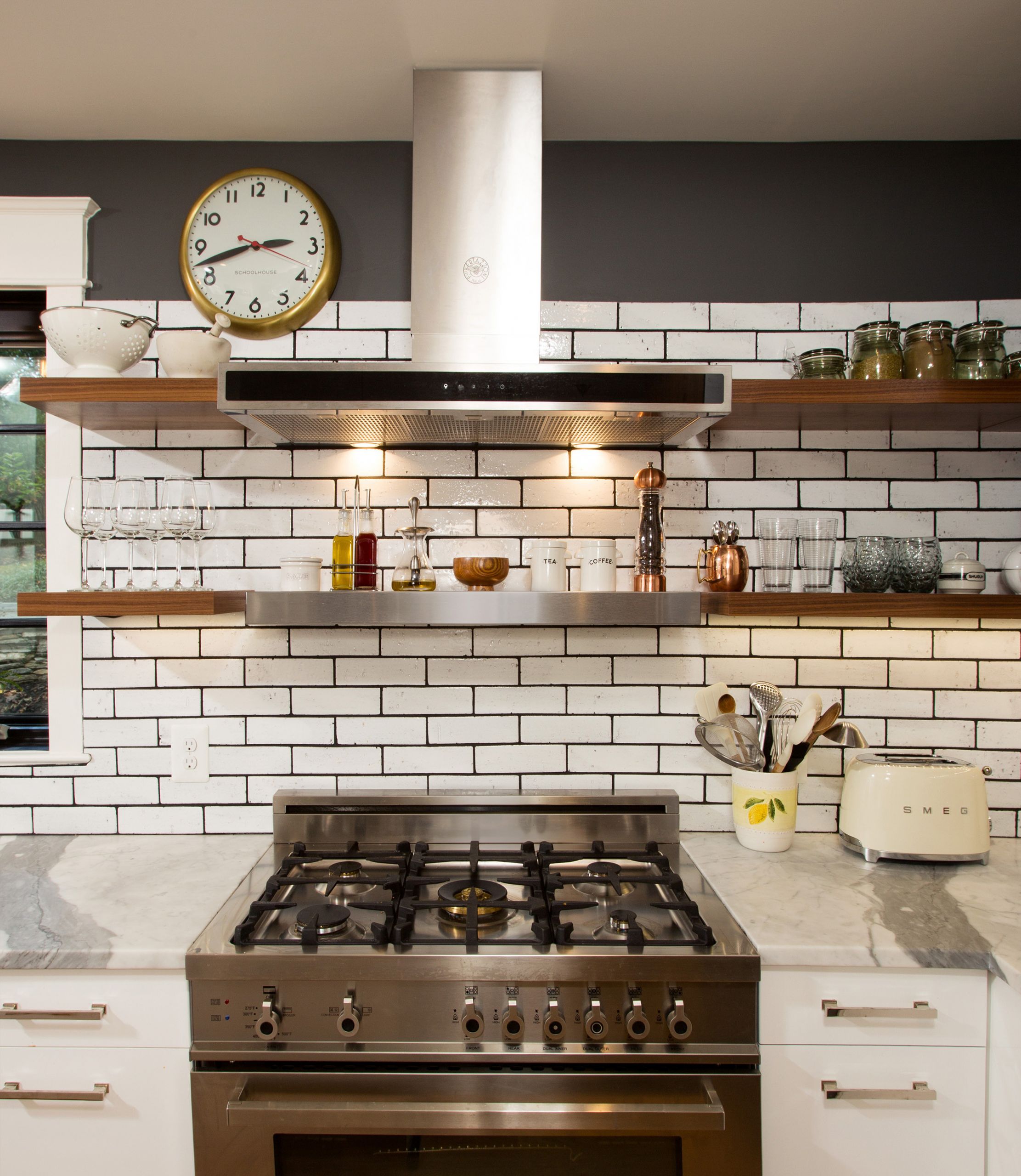 Kitchen Tile Grout
 White Kitchen Backsplash With Dark Grout