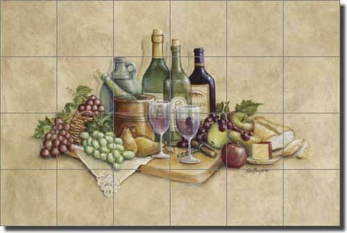 Kitchen Tile Murals For Sale
 Broughton Wine Grapes Kitchen Ceramic Tile Mural