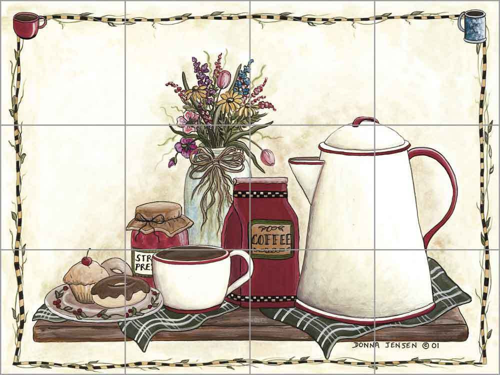 Kitchen Tile Murals For Sale
 Ceramic Tile Mural Backsplash Jensen Coffee Pot Kitchen