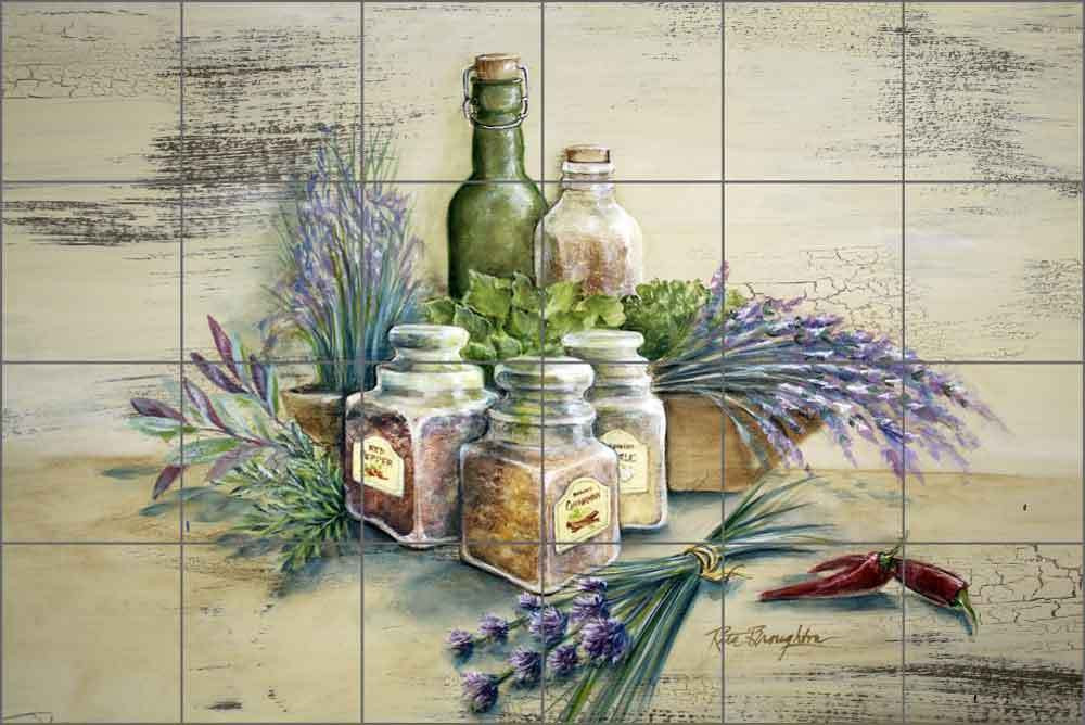 Kitchen Tile Murals For Sale
 Ceramic Tile Mural Backsplash Broughton Herbs Spices